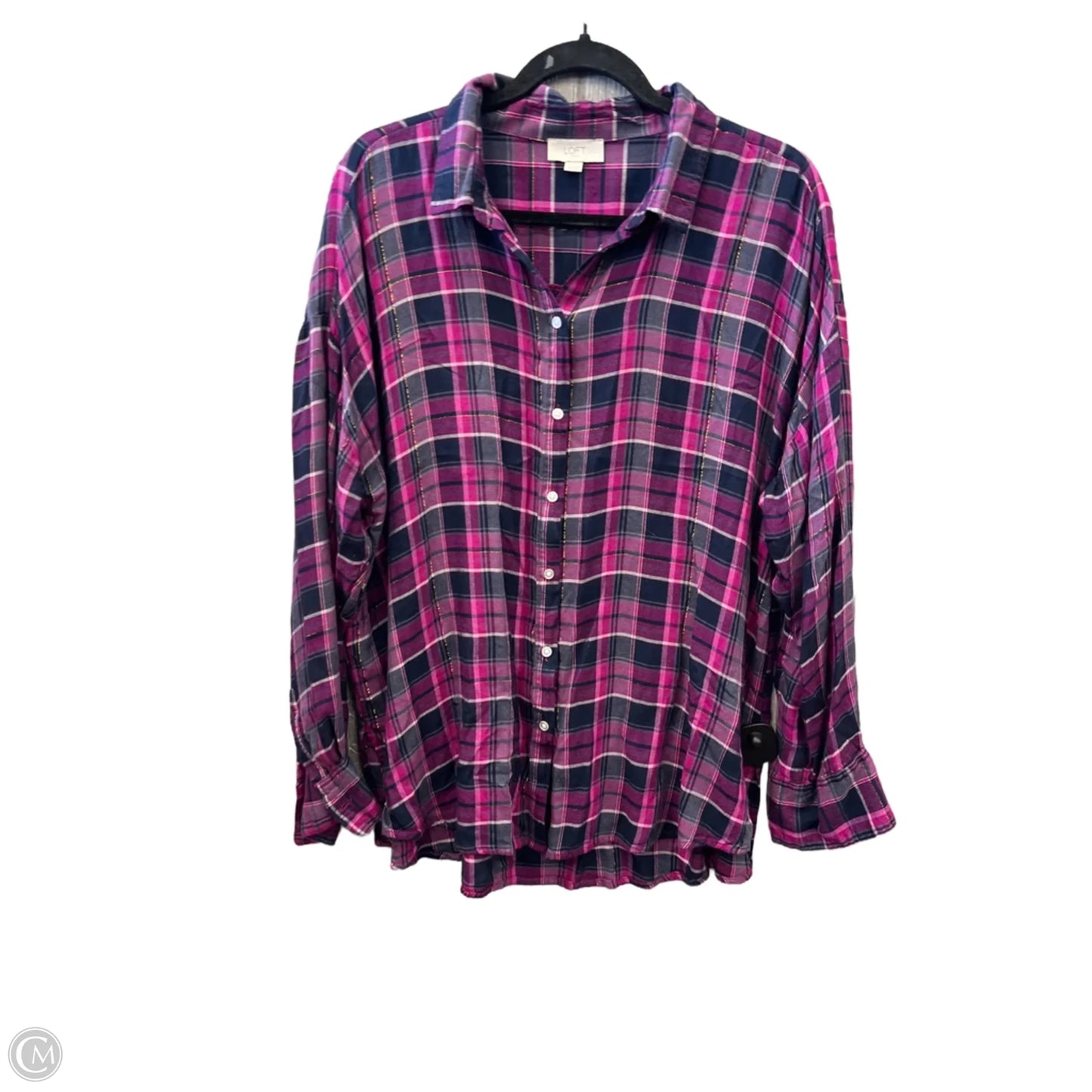 Top Long Sleeve By Loft In Purple, Size: Xl