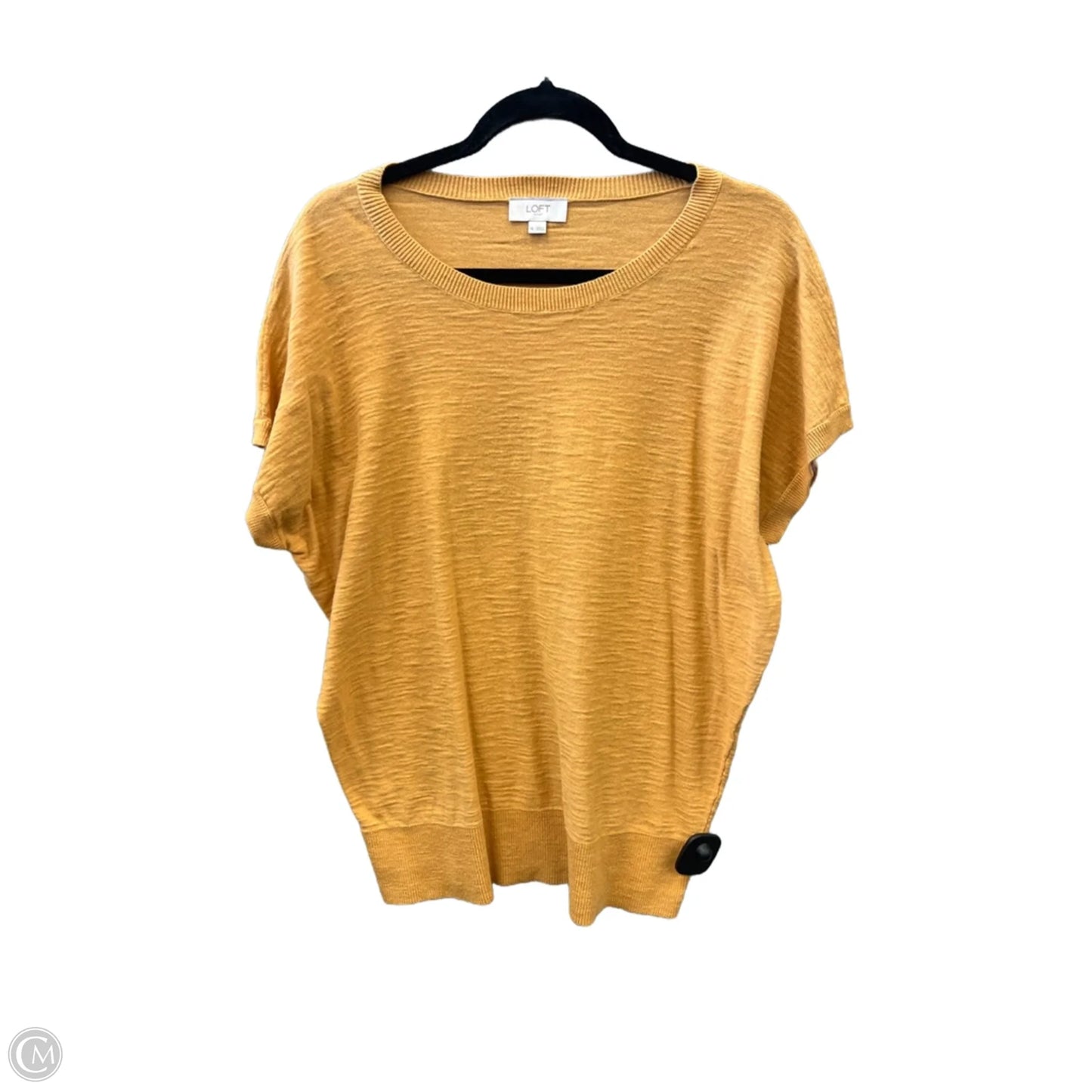 Top Short Sleeve By Loft In Yellow, Size: Xl