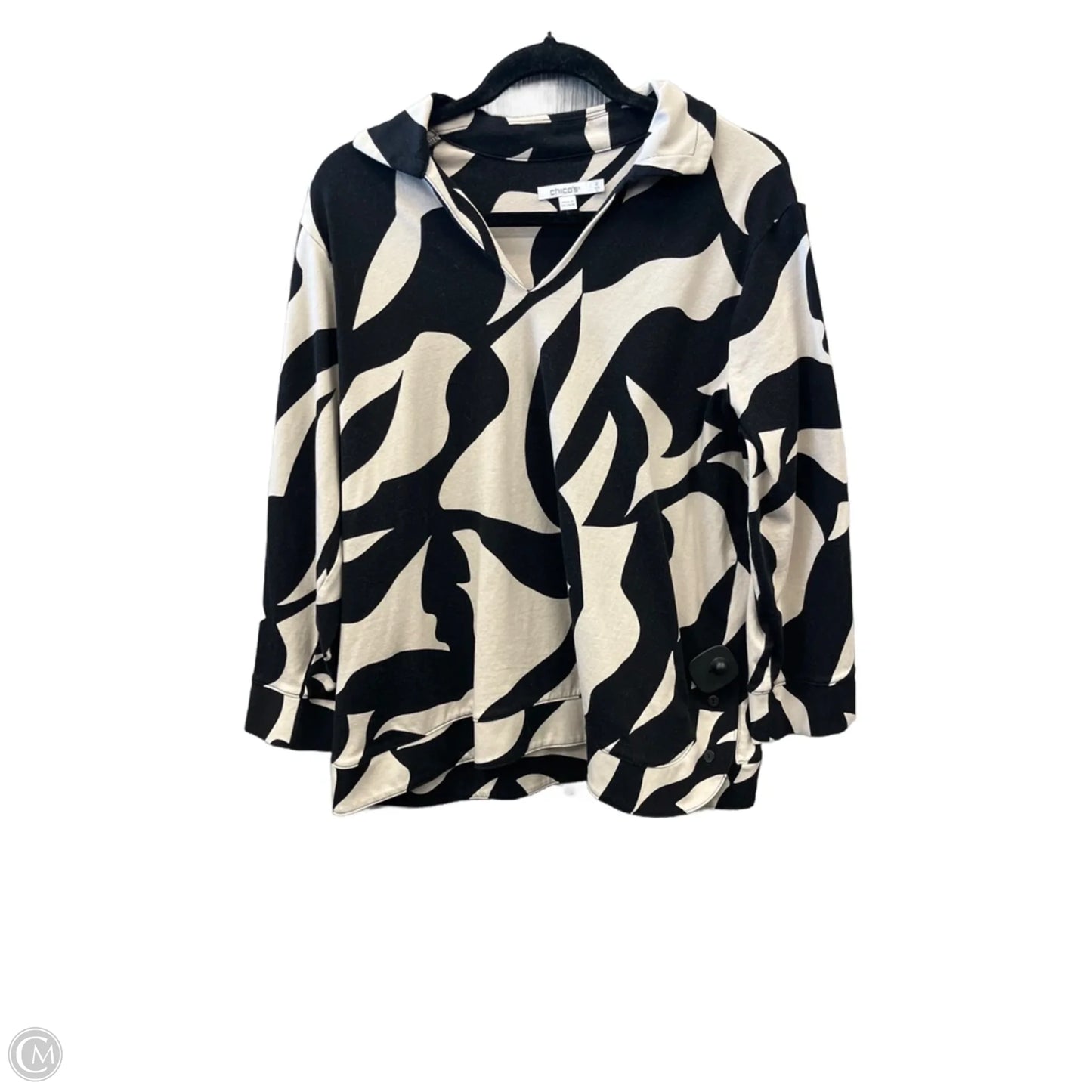 Top Long Sleeve By Chicos In Multi-colored, Size: L