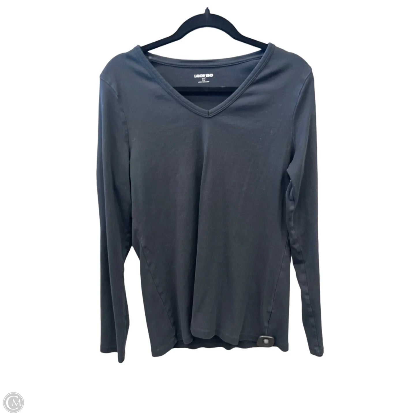 Top Long Sleeve Basic By Lands End In Black, Size: L