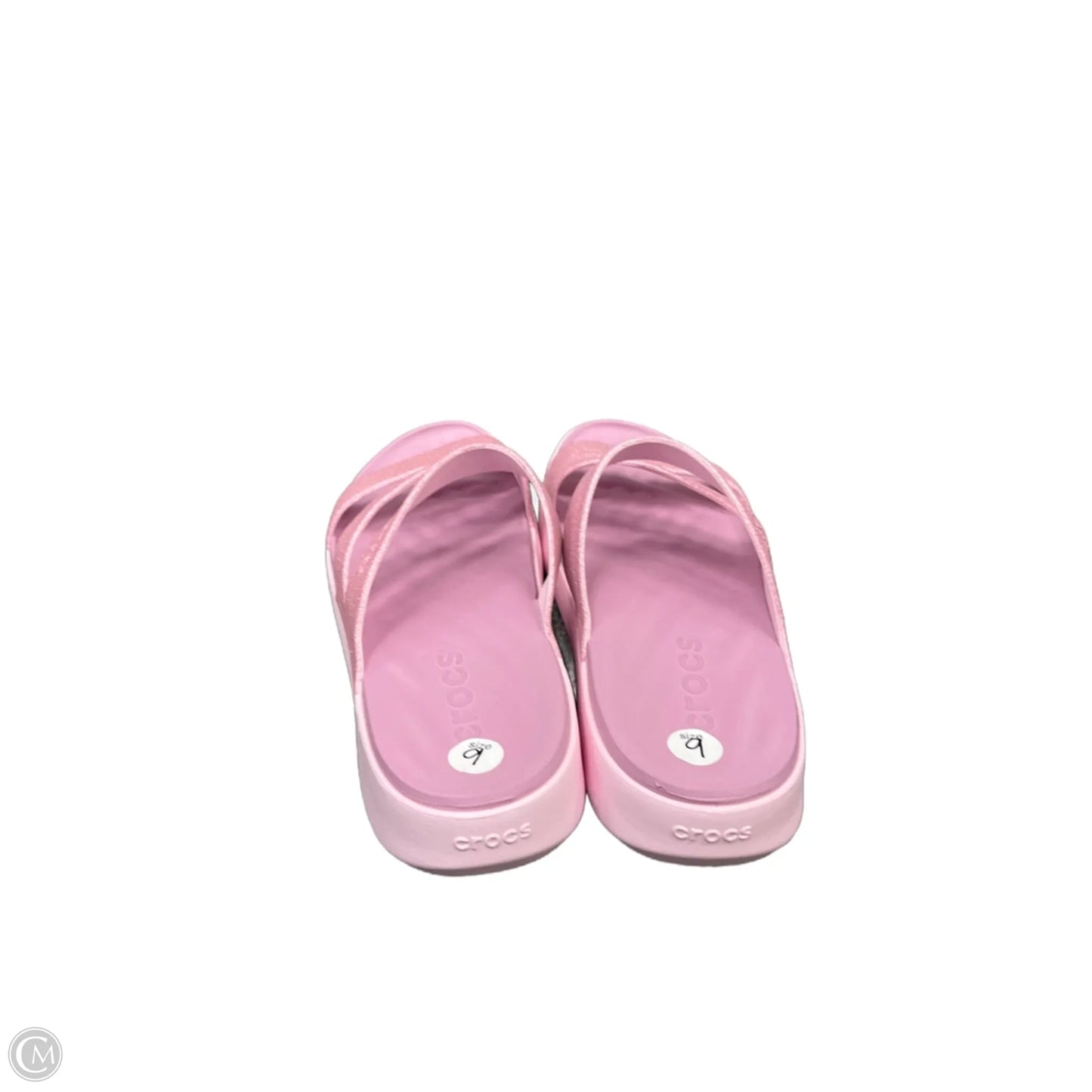 Sandals Flats By Crocs In Pink, Size: 9