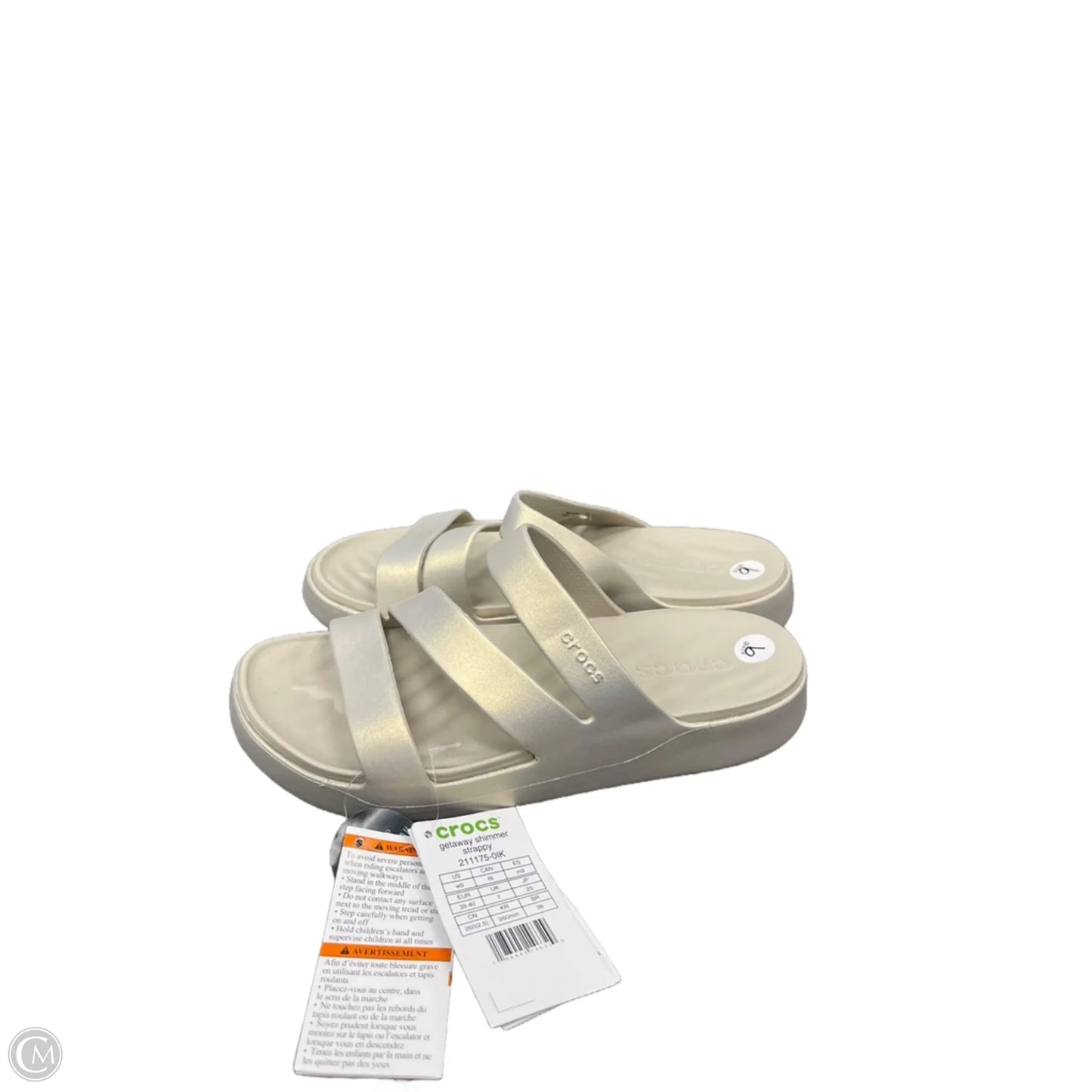 Sandals Flats By Crocs In Tan, Size: 9