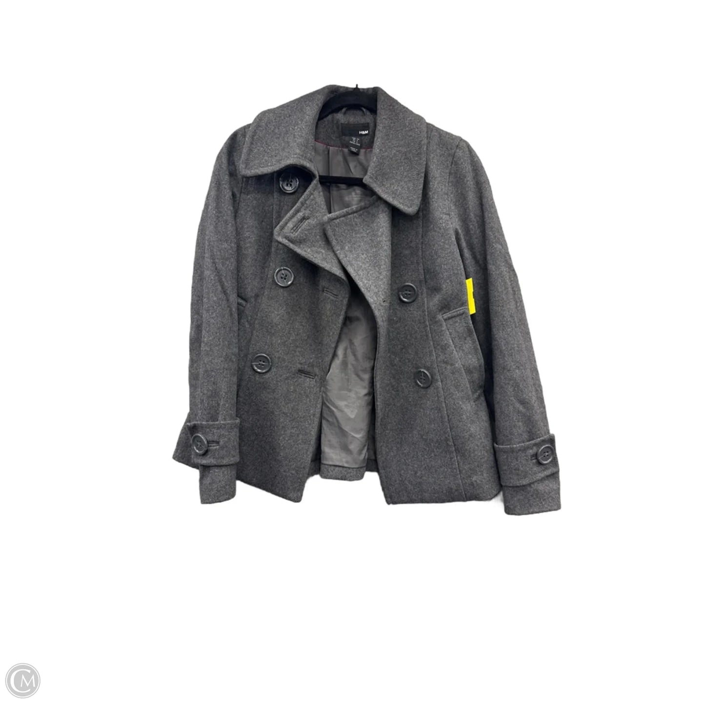 Coat Peacoat By H&m In Grey, Size: S