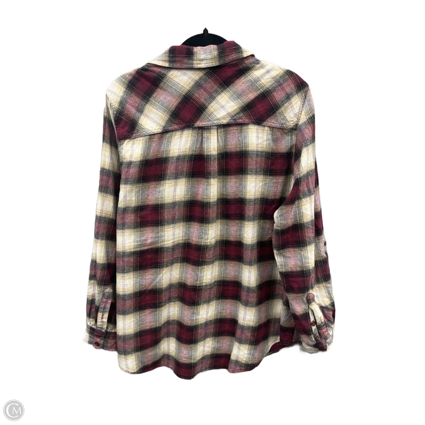 Top Long Sleeve By Falls Creek In Plaid Pattern, Size: 2x