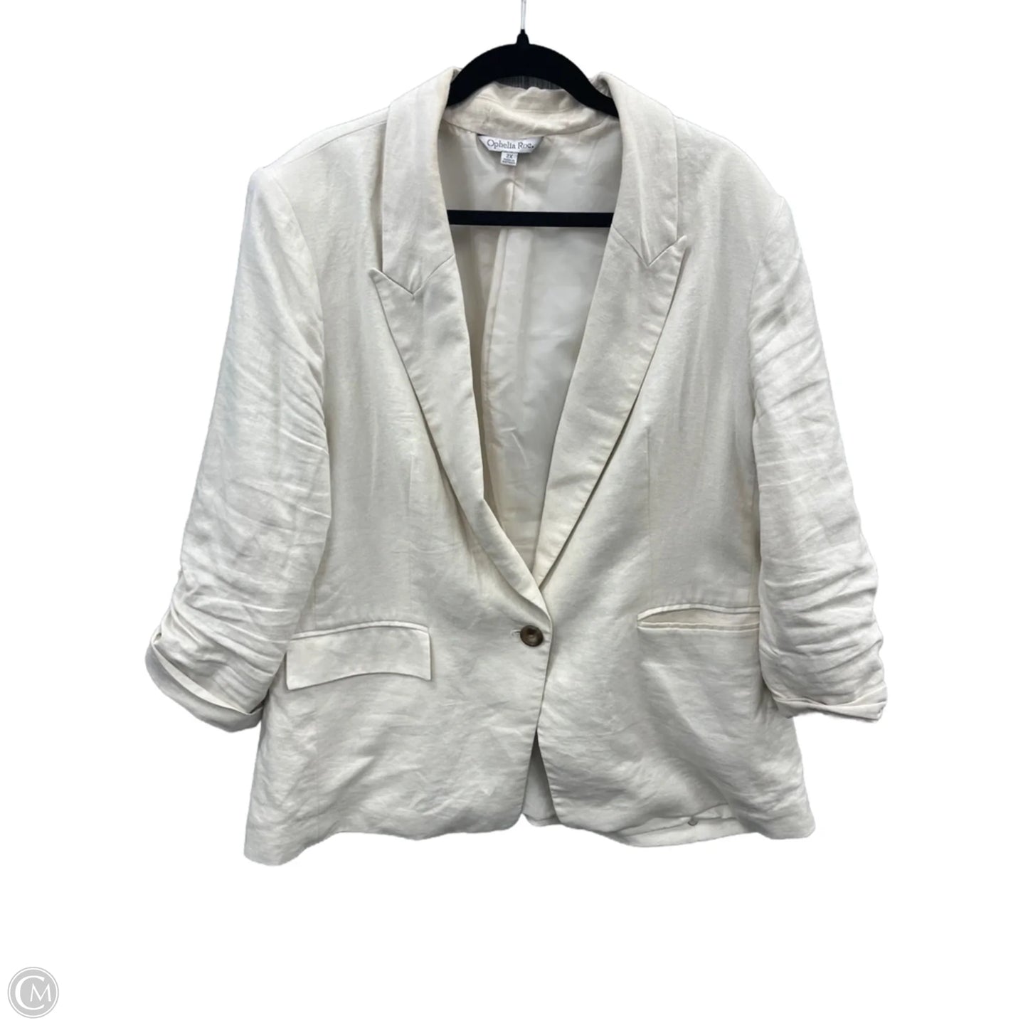 Blazer By Ophelia Roe In Cream, Size: 2x