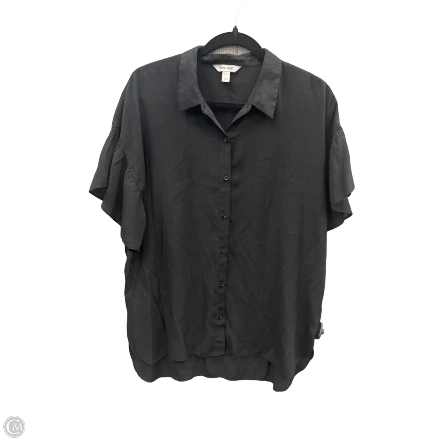 Top Short Sleeve By Nine West Apparel In Black, Size: L