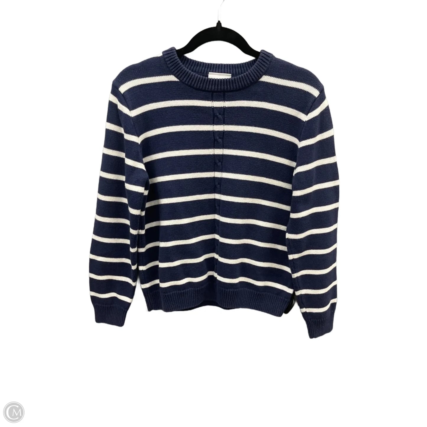 Sweater By Clothes Mentor In Blue & White, Size: M