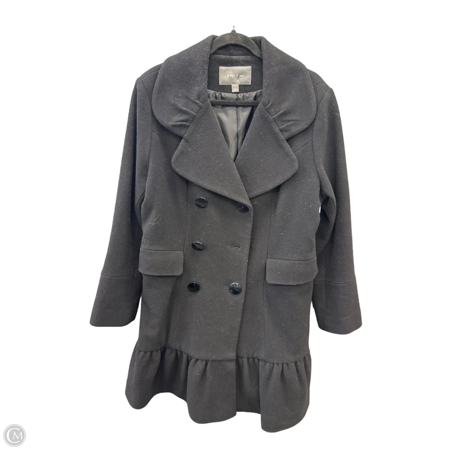 Coat Wool By Apt 9 In Black, Size: L