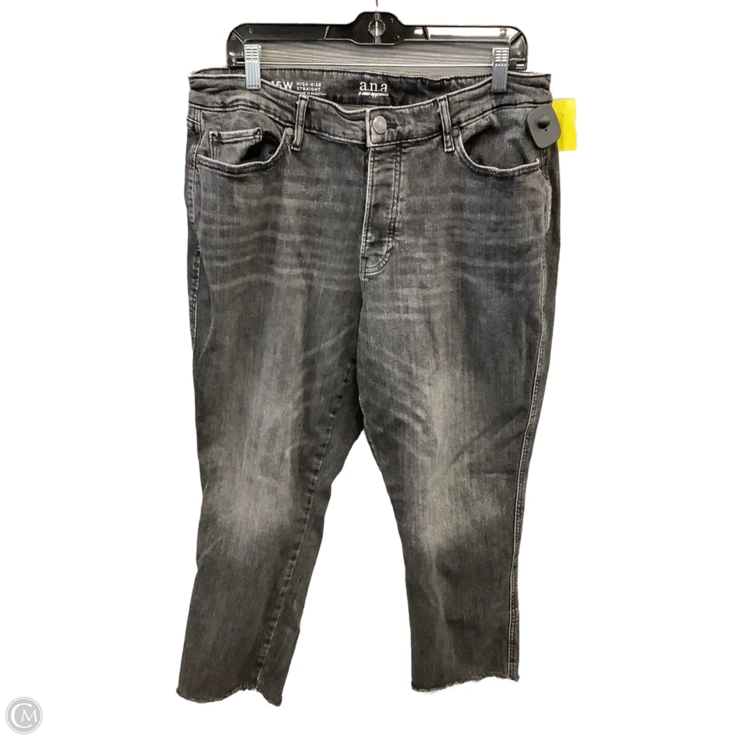 Jeans Straight By Ana In Black Denim, Size: 16