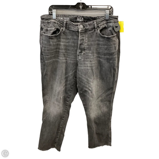 Jeans Straight By Ana In Black Denim, Size: 16