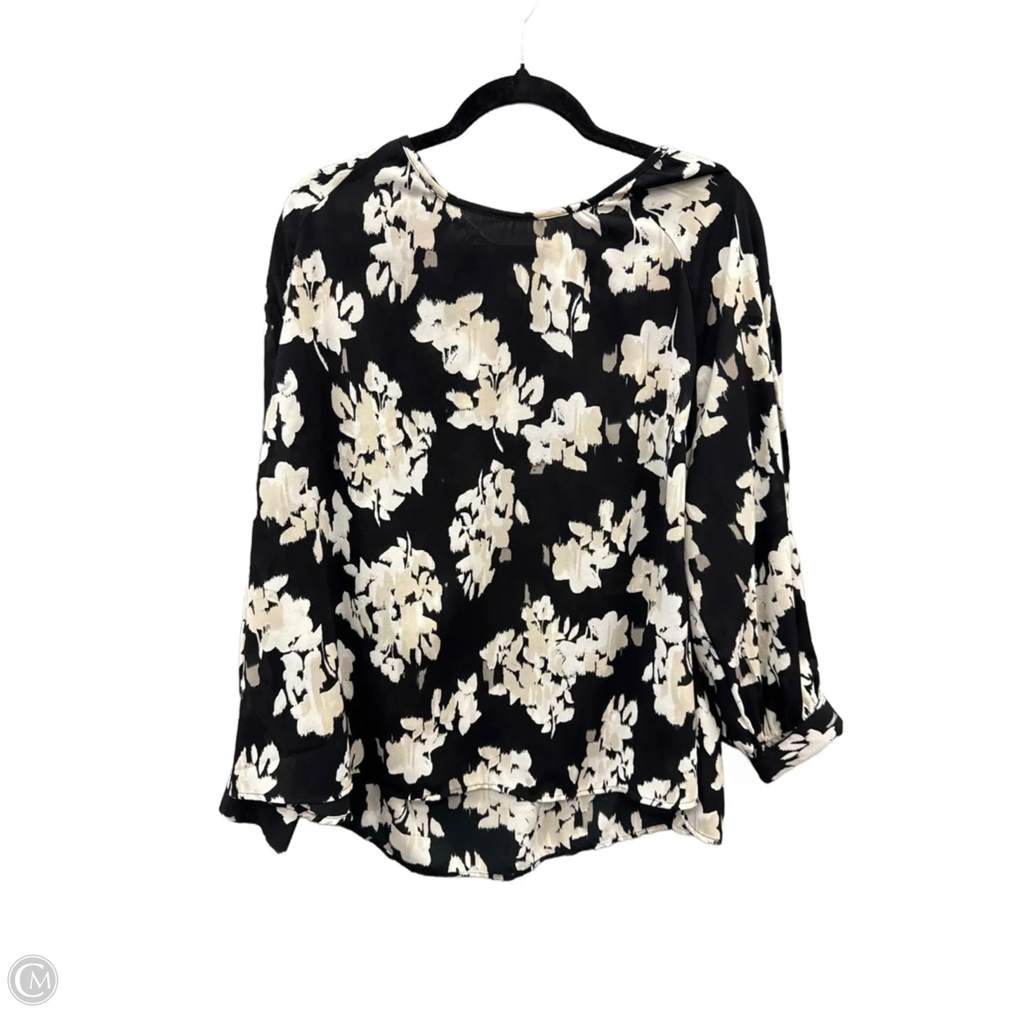 Blouse Long Sleeve By Maurices In Black & White, Size: 2x