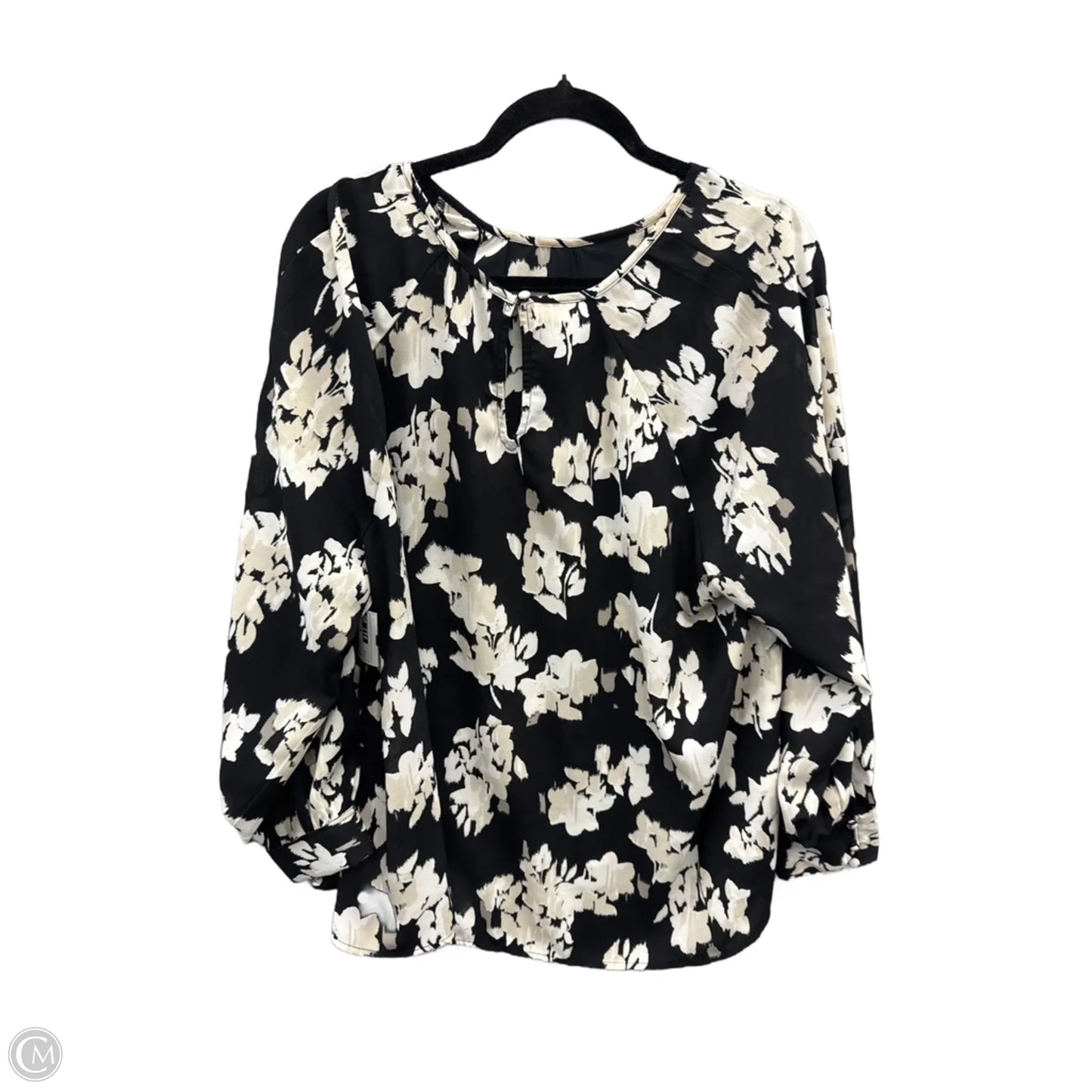 Blouse Long Sleeve By Maurices In Black & White, Size: 2x