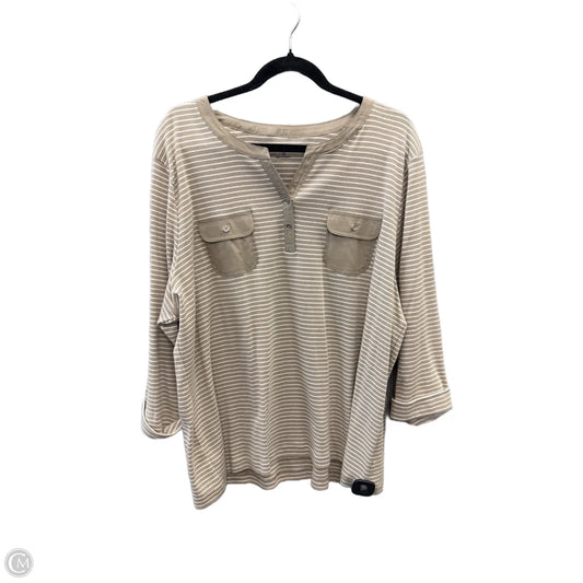 Top Long Sleeve By Croft And Barrow In Striped Pattern, Size: 2x