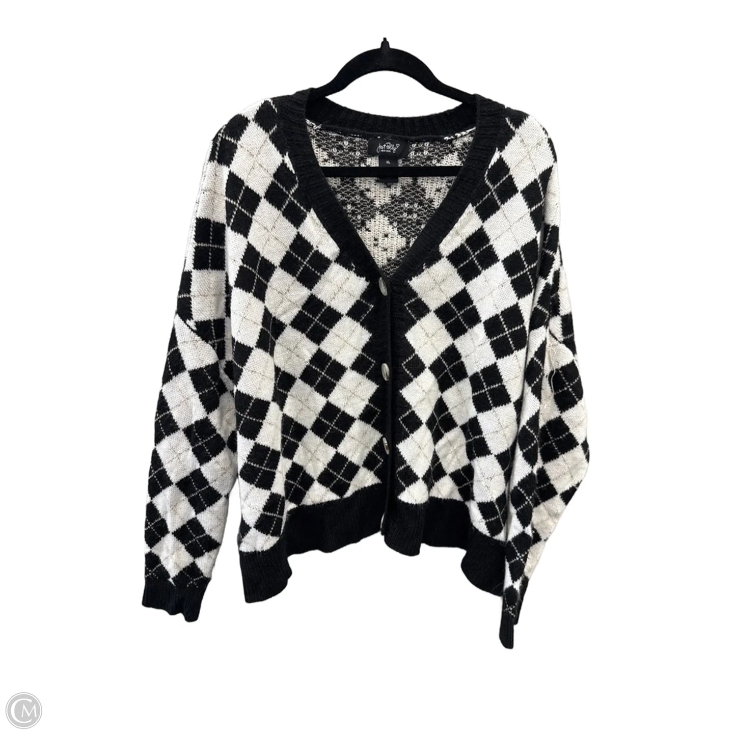 Sweater By Just Polly In Black & White, Size: Xl