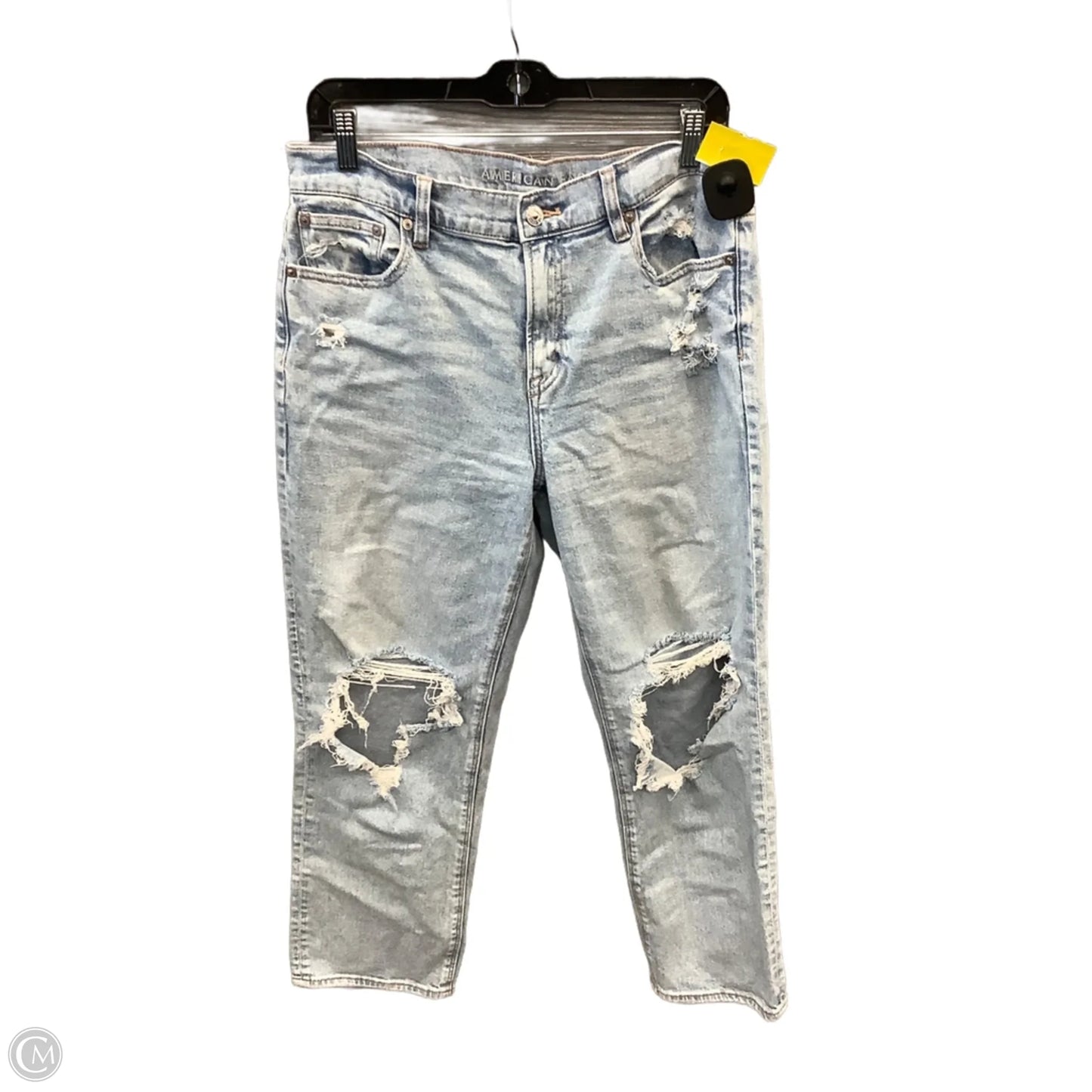 Jeans Straight By American Eagle In Blue Denim, Size: 10