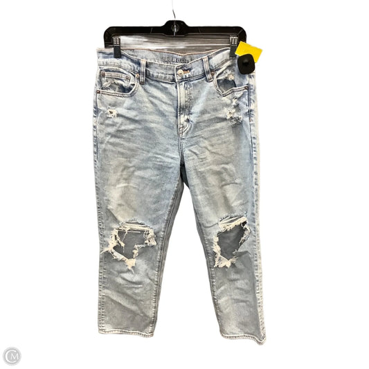 Jeans Straight By American Eagle In Blue Denim, Size: 10