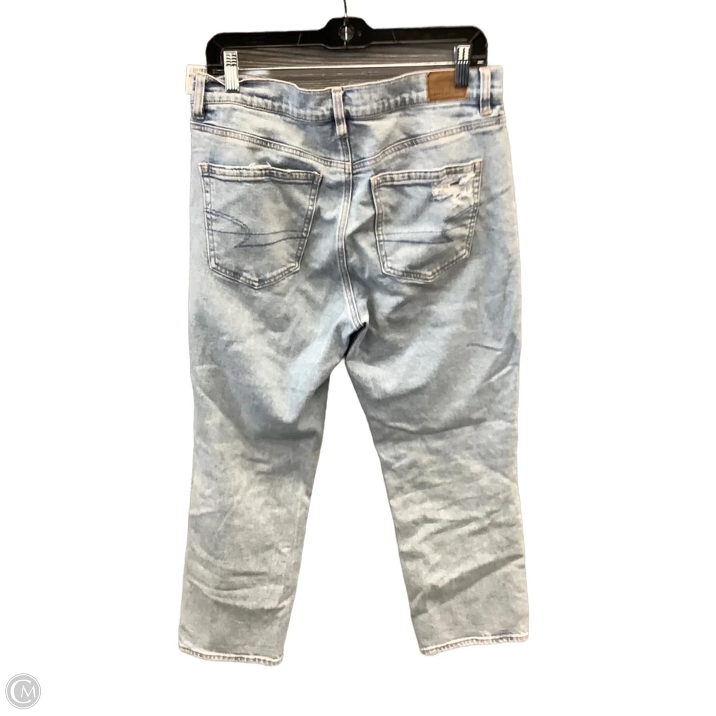Jeans Straight By American Eagle In Blue Denim, Size: 10