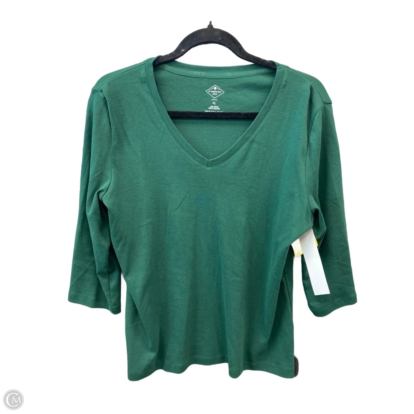 Top Long Sleeve Basic By St Johns Bay In Green, Size: Lp
