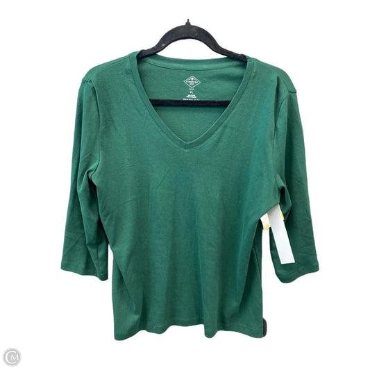 Top Long Sleeve Basic By St Johns Bay In Green, Size: Lp