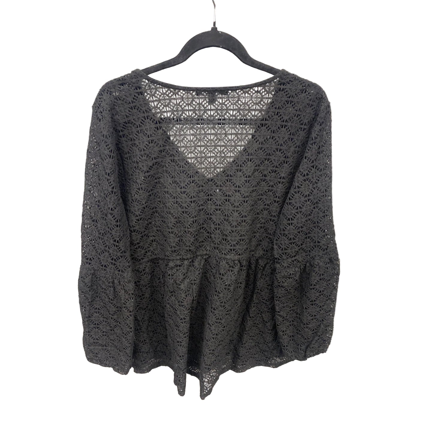 Top Long Sleeve By Relativity In Black, Size: 2x
