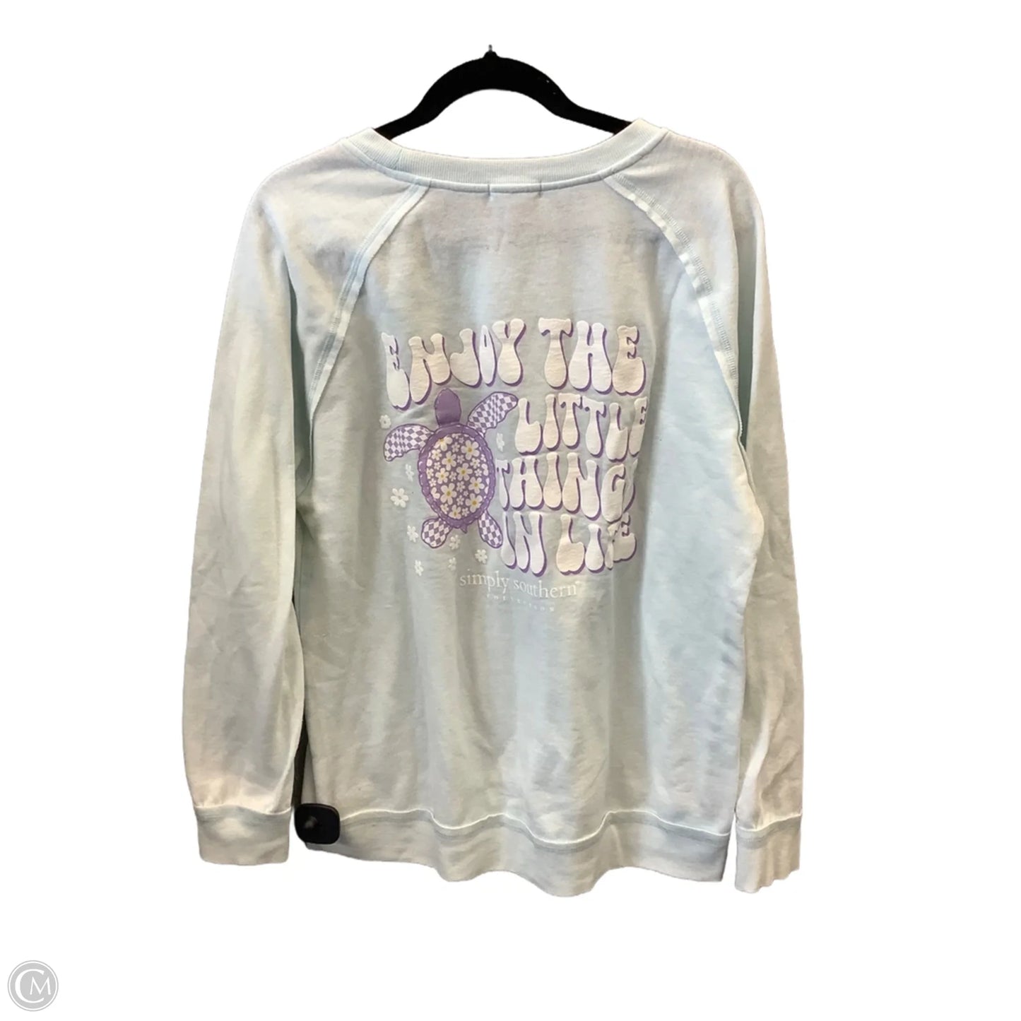 Top Long Sleeve By Simply Southern In Blue, Size: M