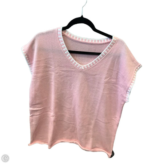 Vest Sweater By Clothes Mentor In Pink, Size: L