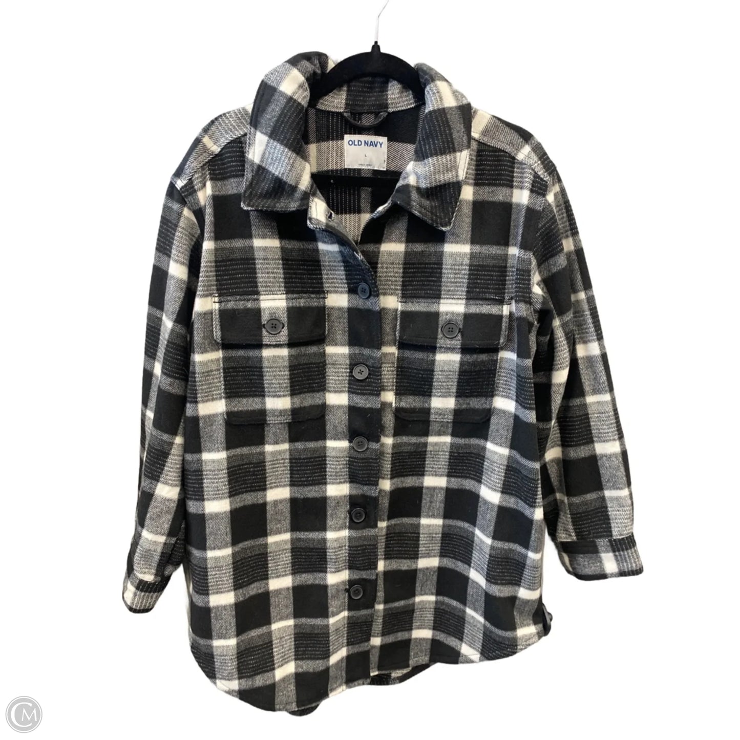 Jacket Shirt By Old Navy In Plaid Pattern, Size: L