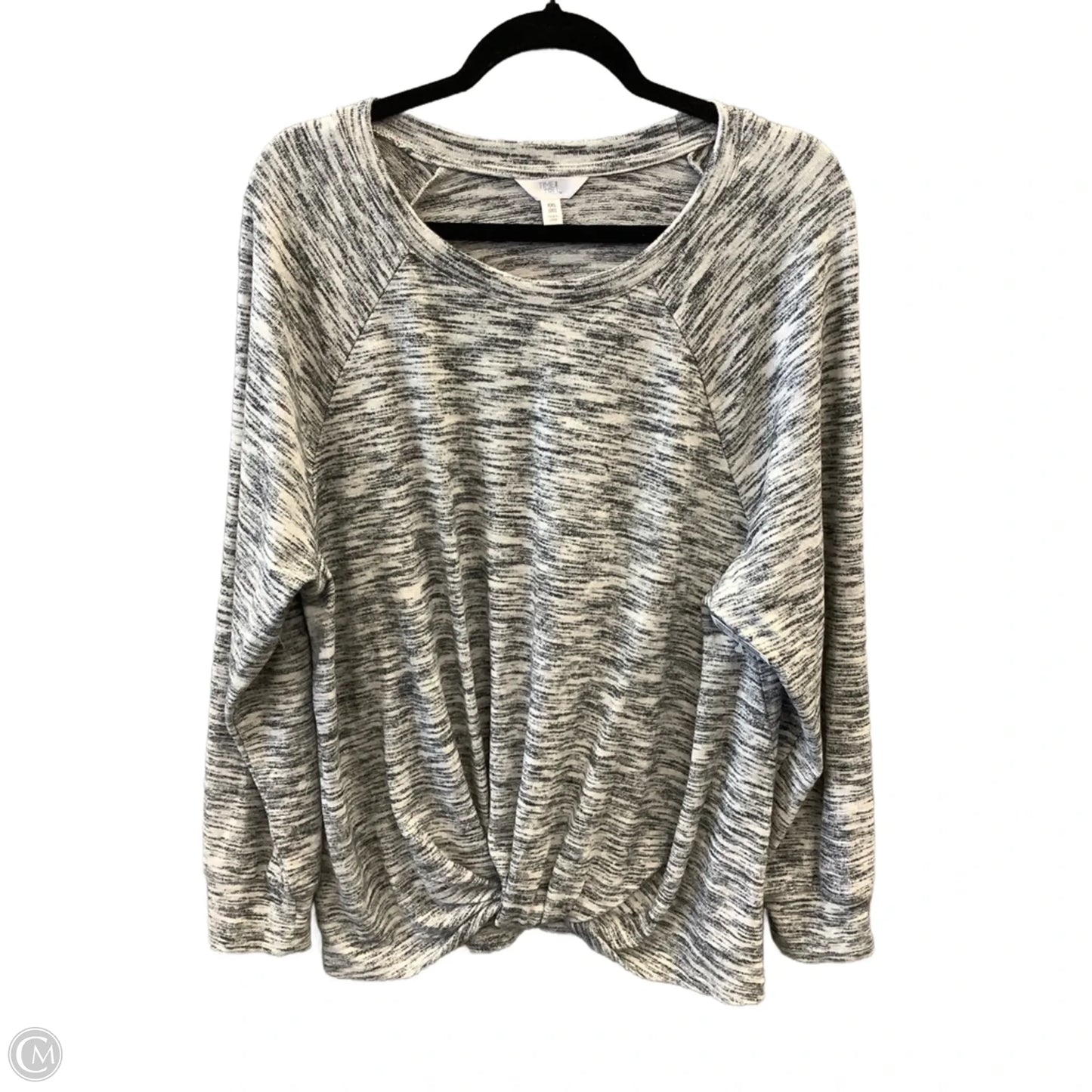 Top Long Sleeve By Time And Tru In Grey, Size: Xxl
