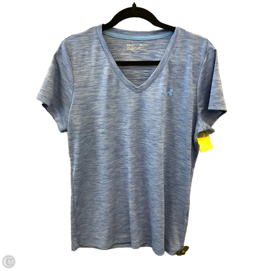 Athletic Top Short Sleeve By Under Armour In Blue, Size: L