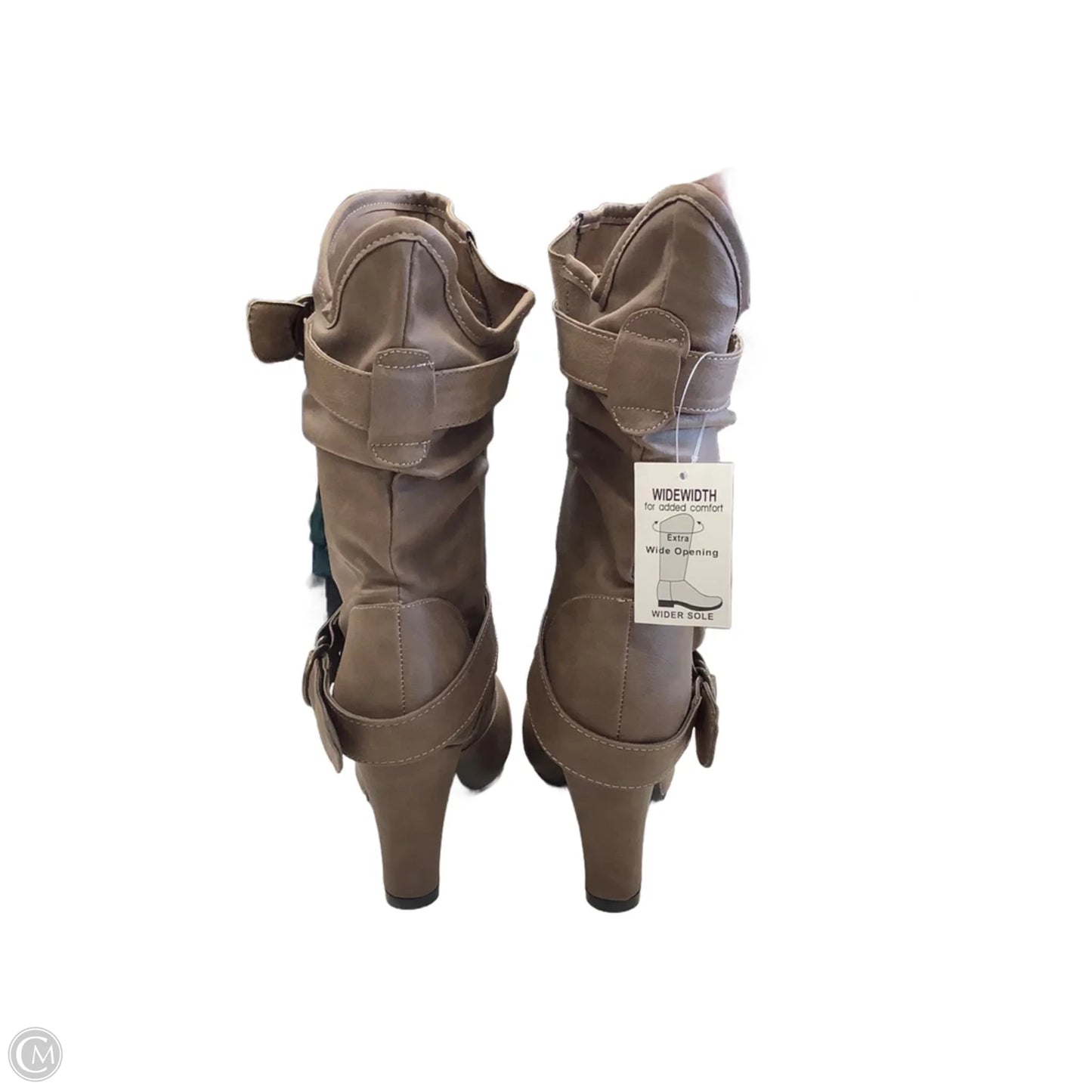 Boots Mid-calf Flats By Clothes Mentor In Brown, Size: 8