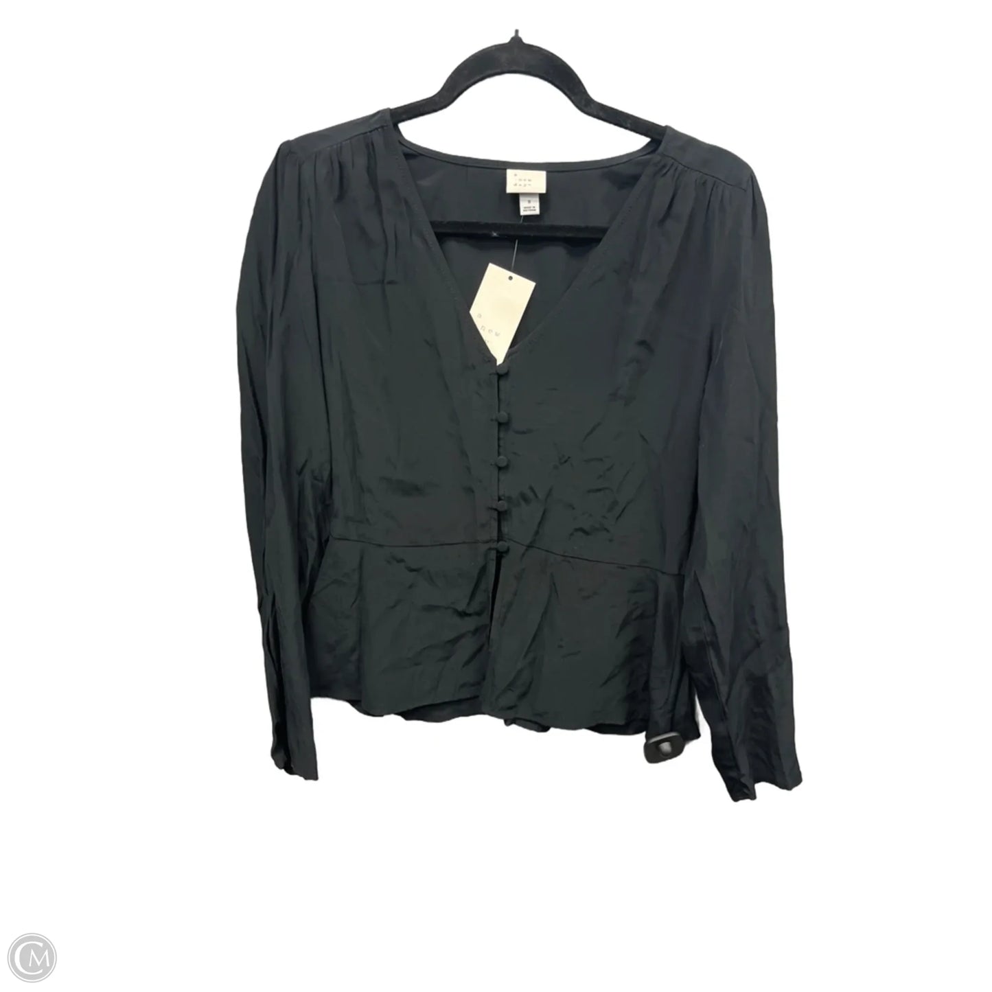 Top Long Sleeve By A New Day In Black, Size: M