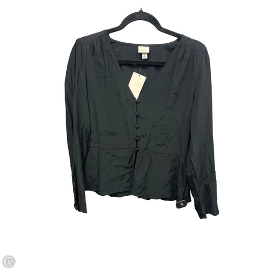Top Long Sleeve By A New Day In Black, Size: M