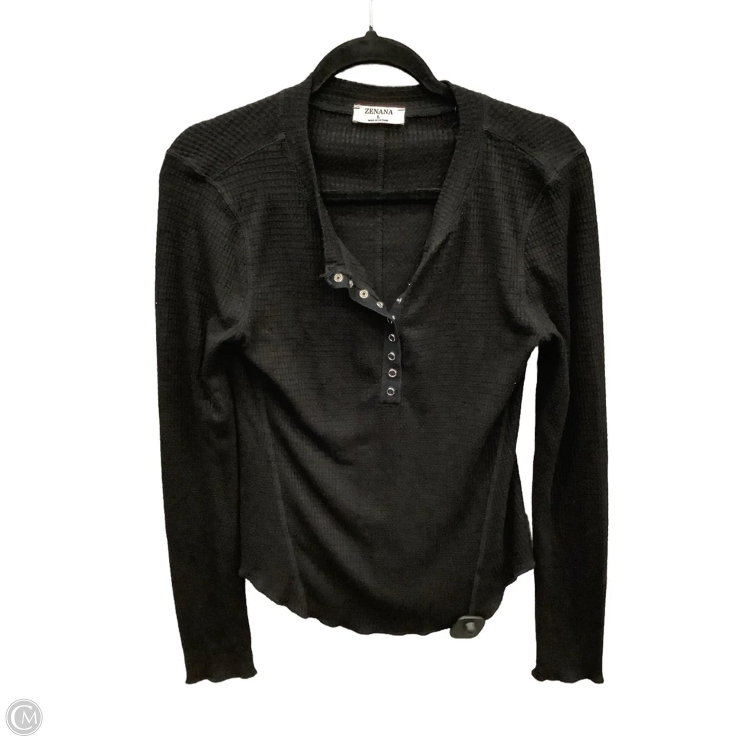 Top Long Sleeve By Zenana In Black, Size: L