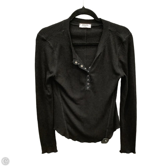 Top Long Sleeve By Zenana In Black, Size: L