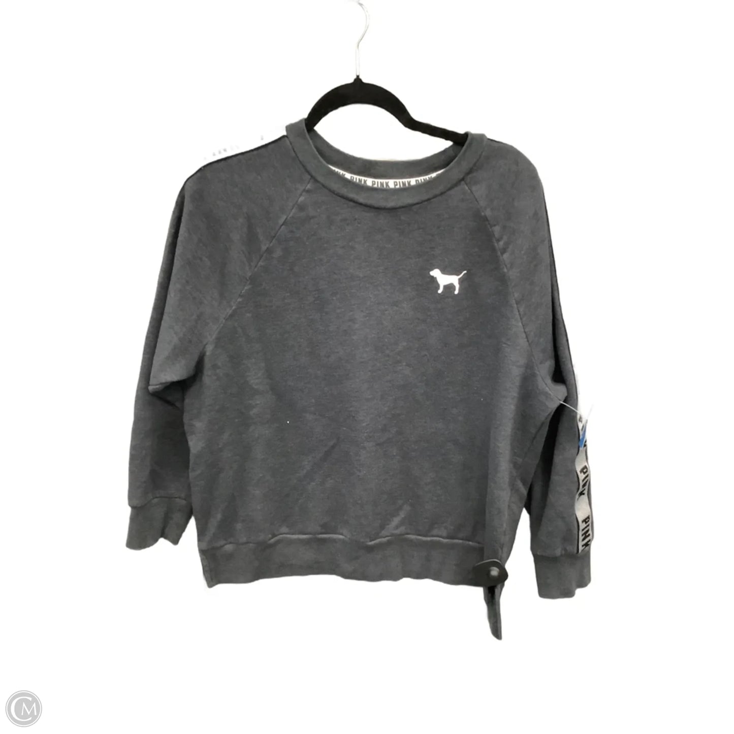 Sweatshirt Crewneck By Pink In Grey, Size: M