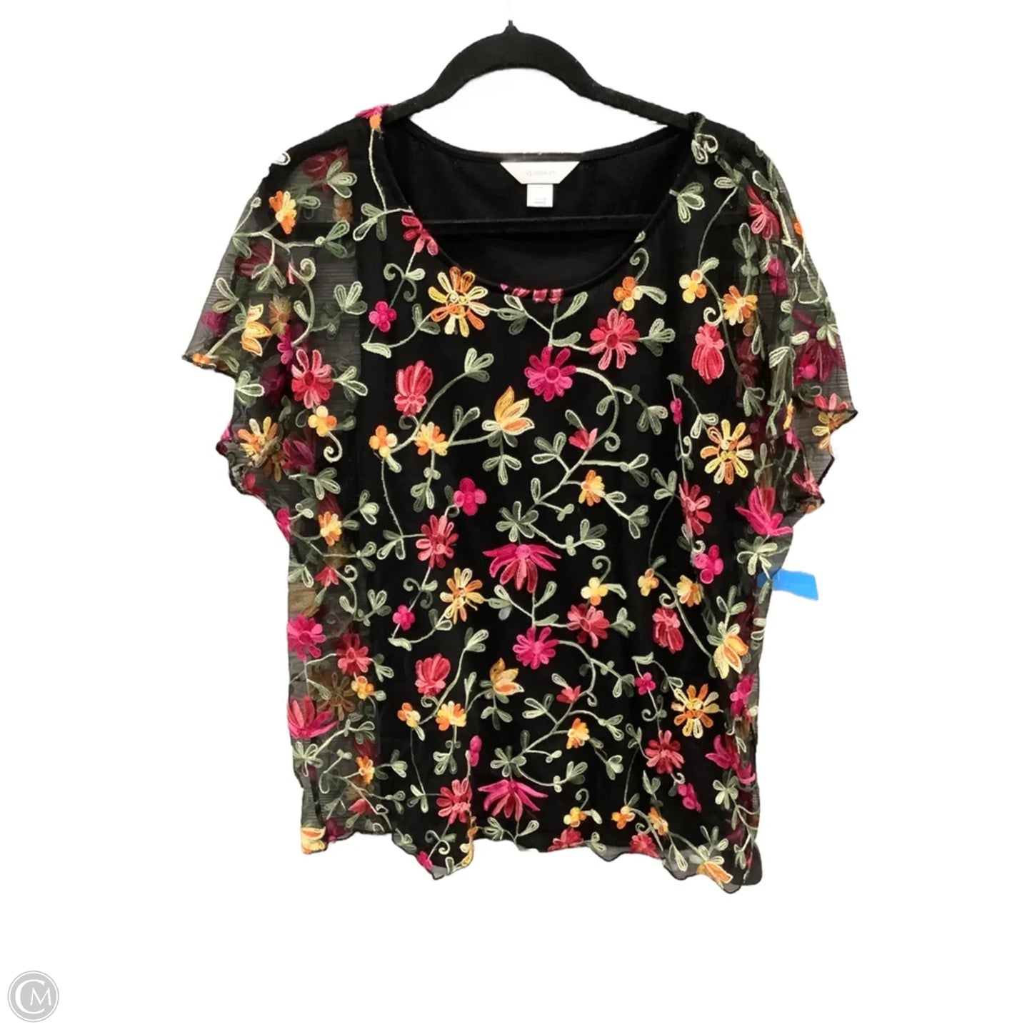 Top Short Sleeve By Cj Banks In Floral Print, Size: 2x