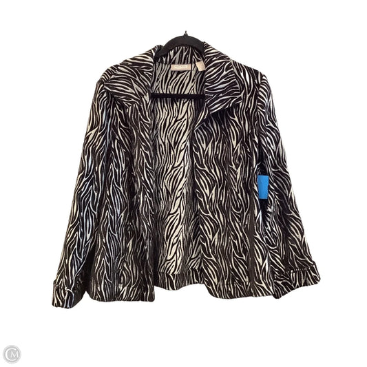 Blazer By Chicos In Black & Grey, Size: L