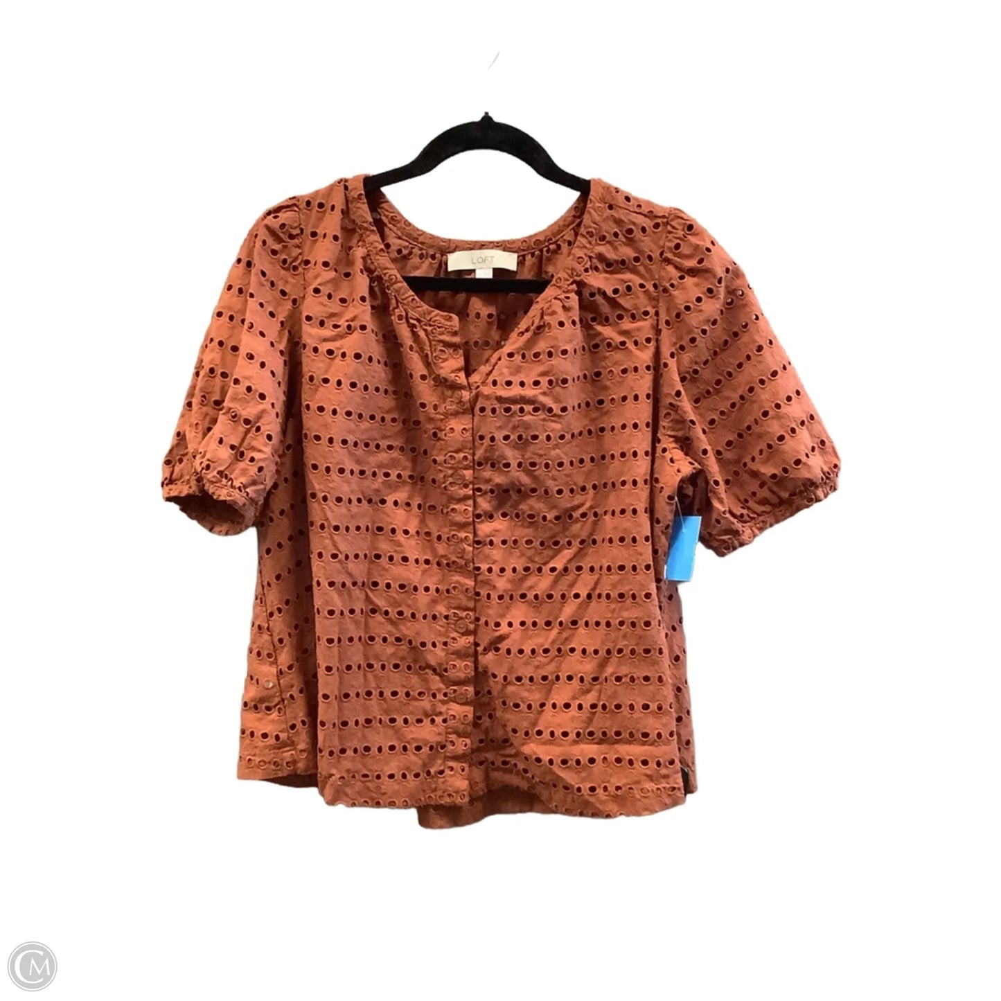 Top Short Sleeve By Loft In Orange, Size: Xl