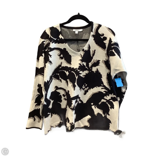 Top Long Sleeve By Chicos In Black & Cream, Size: L