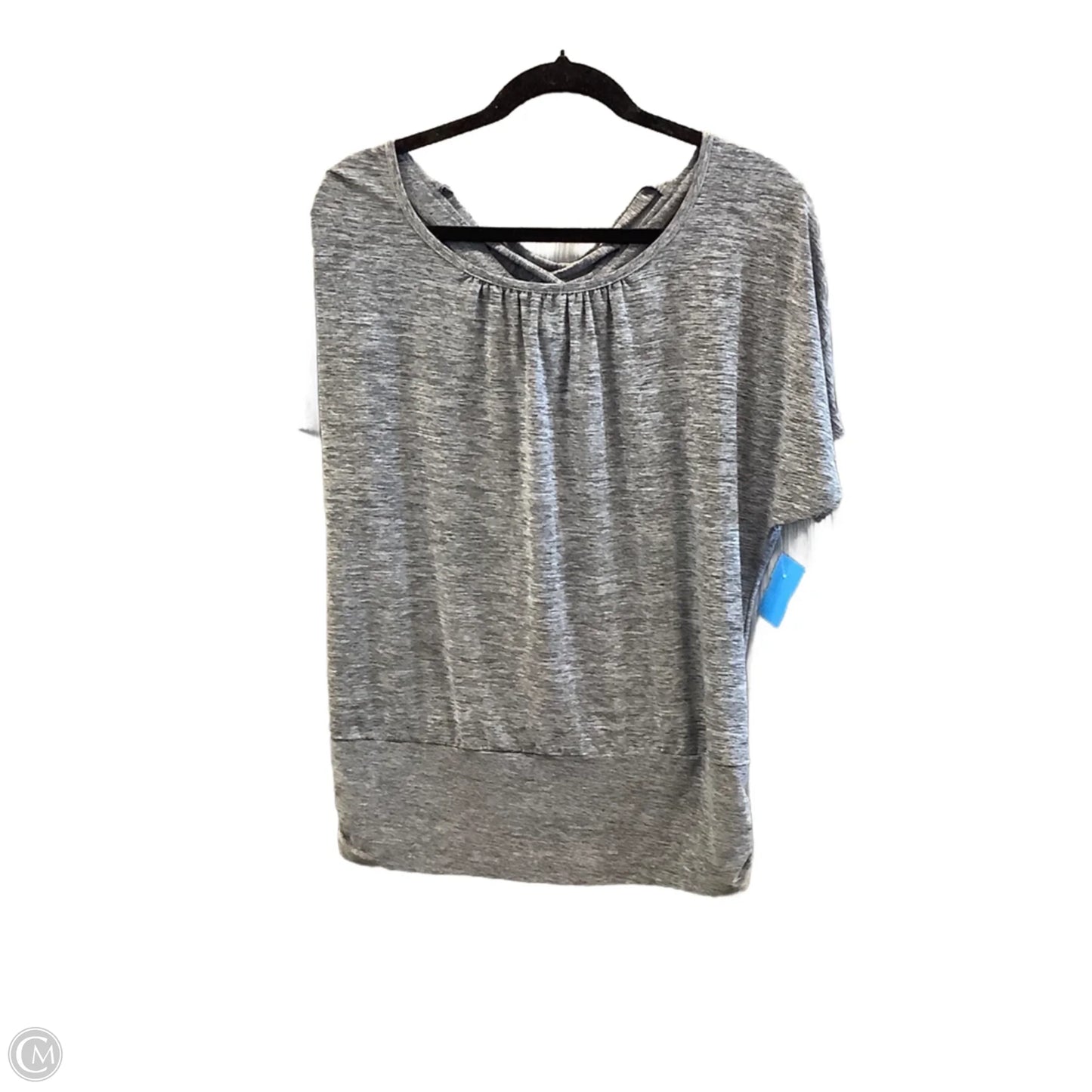 Top Short Sleeve By Ab Studio In Grey, Size: L