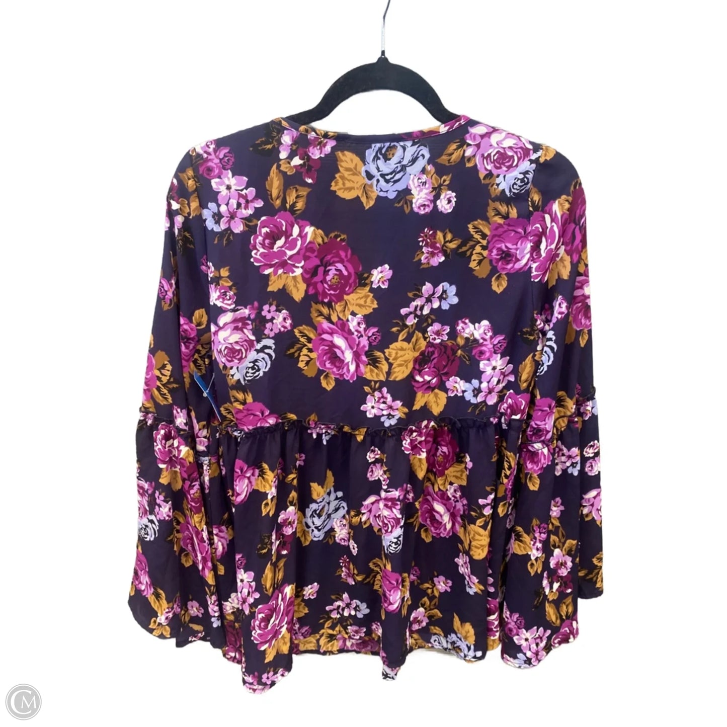 Blouse Long Sleeve By Peach Love Cream California In Purple, Size: S