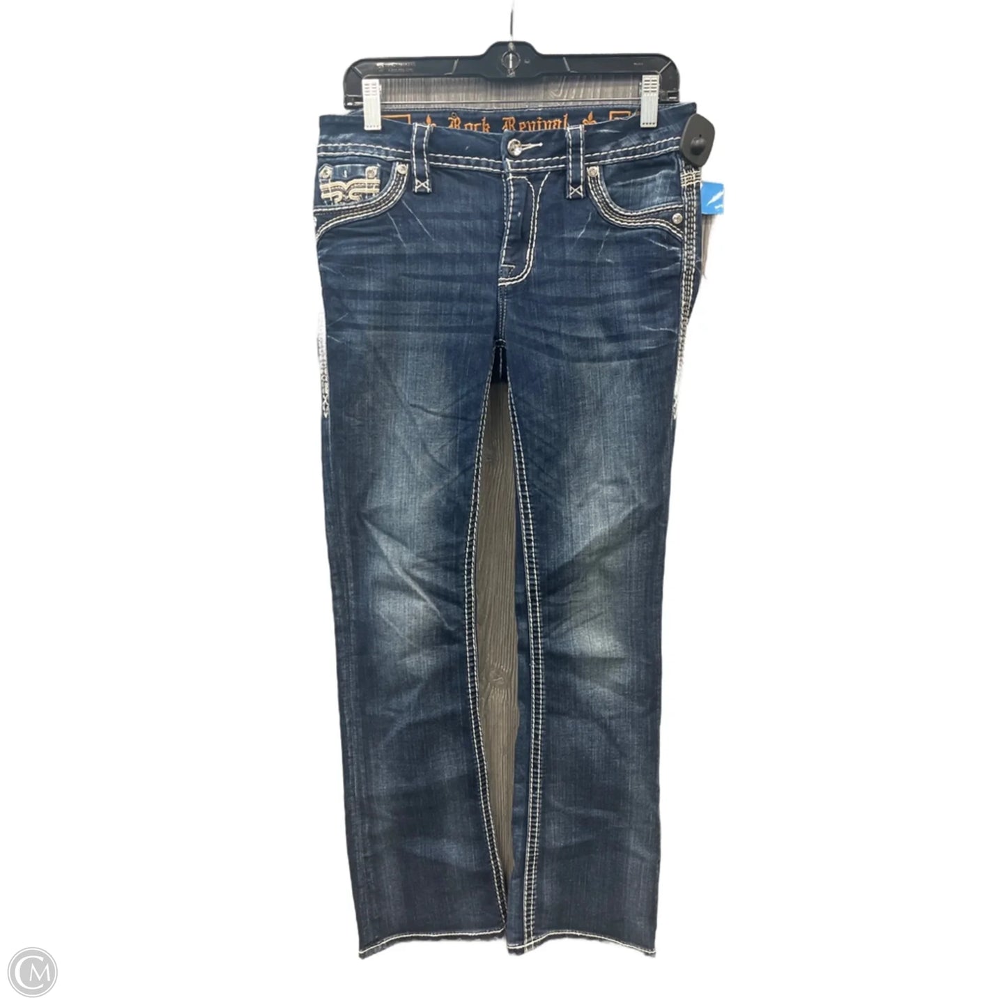 Jeans Boot Cut By Rock Revival In Blue Denim, Size: 2
