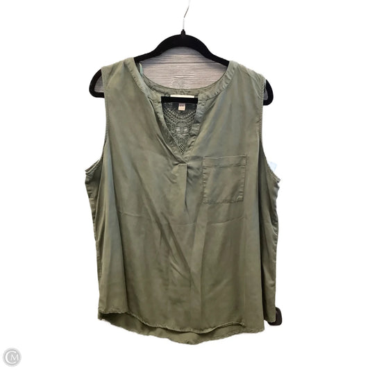 Top Sleeveless By Knox Rose In Green, Size: Xxl