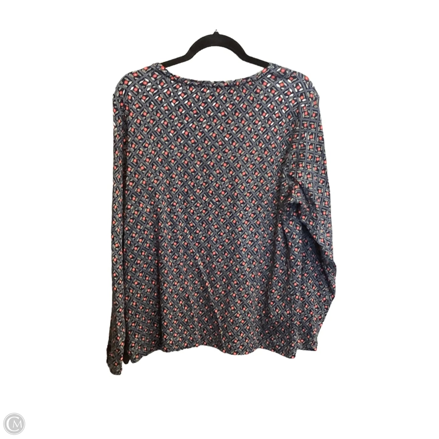 Top Long Sleeve By Croft And Barrow In Blue & Red, Size: Xl