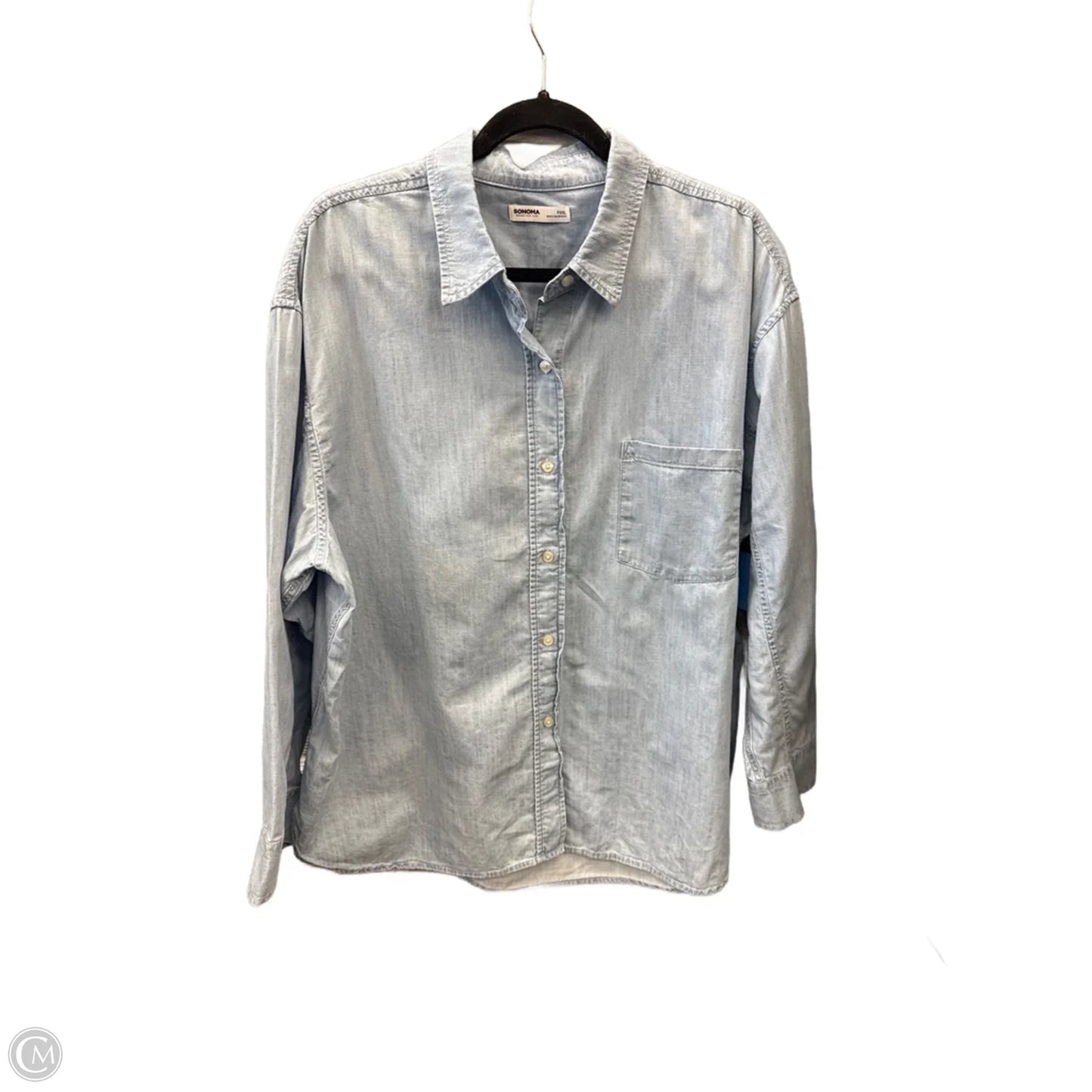 Top Long Sleeve By Sonoma In Blue, Size: Xxl