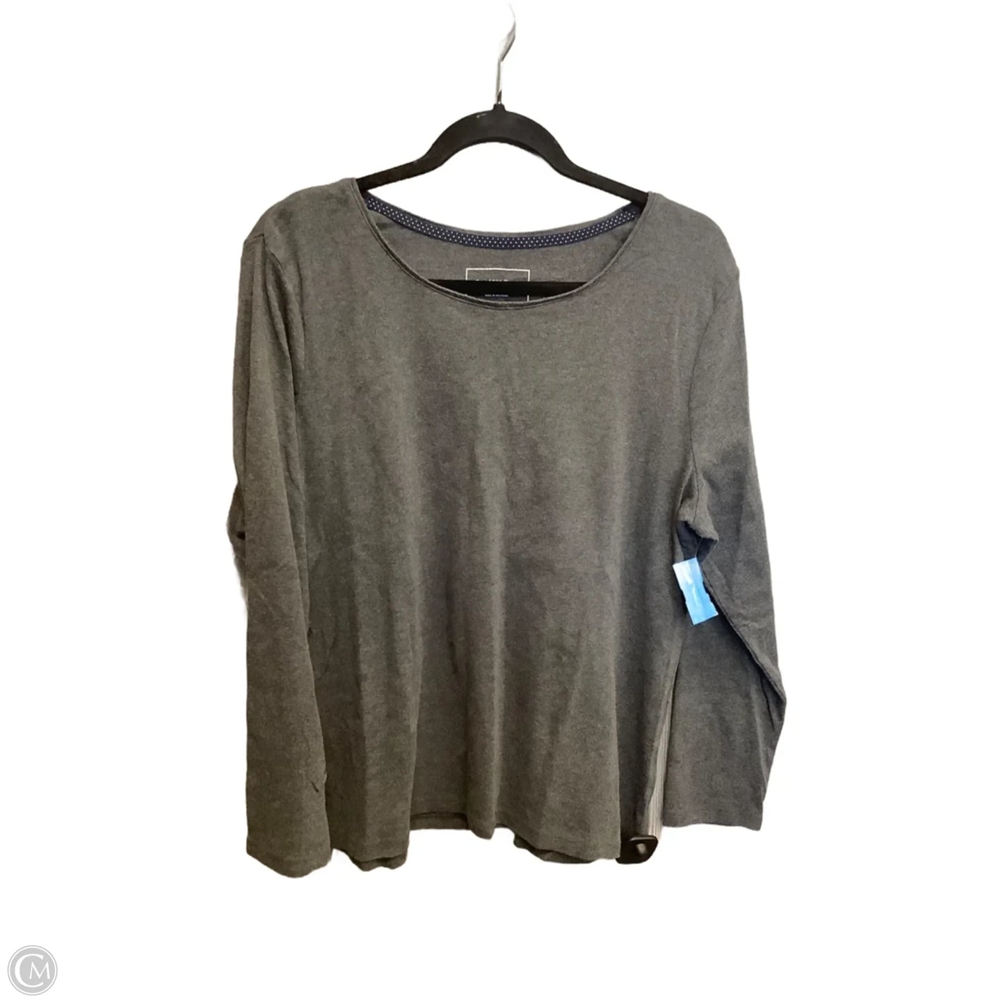 Top Long Sleeve Basic By Charter Club In Grey, Size: Xl