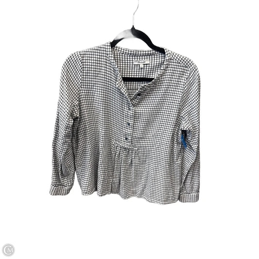 Top Long Sleeve By Madewell In Checkered Pattern, Size: M