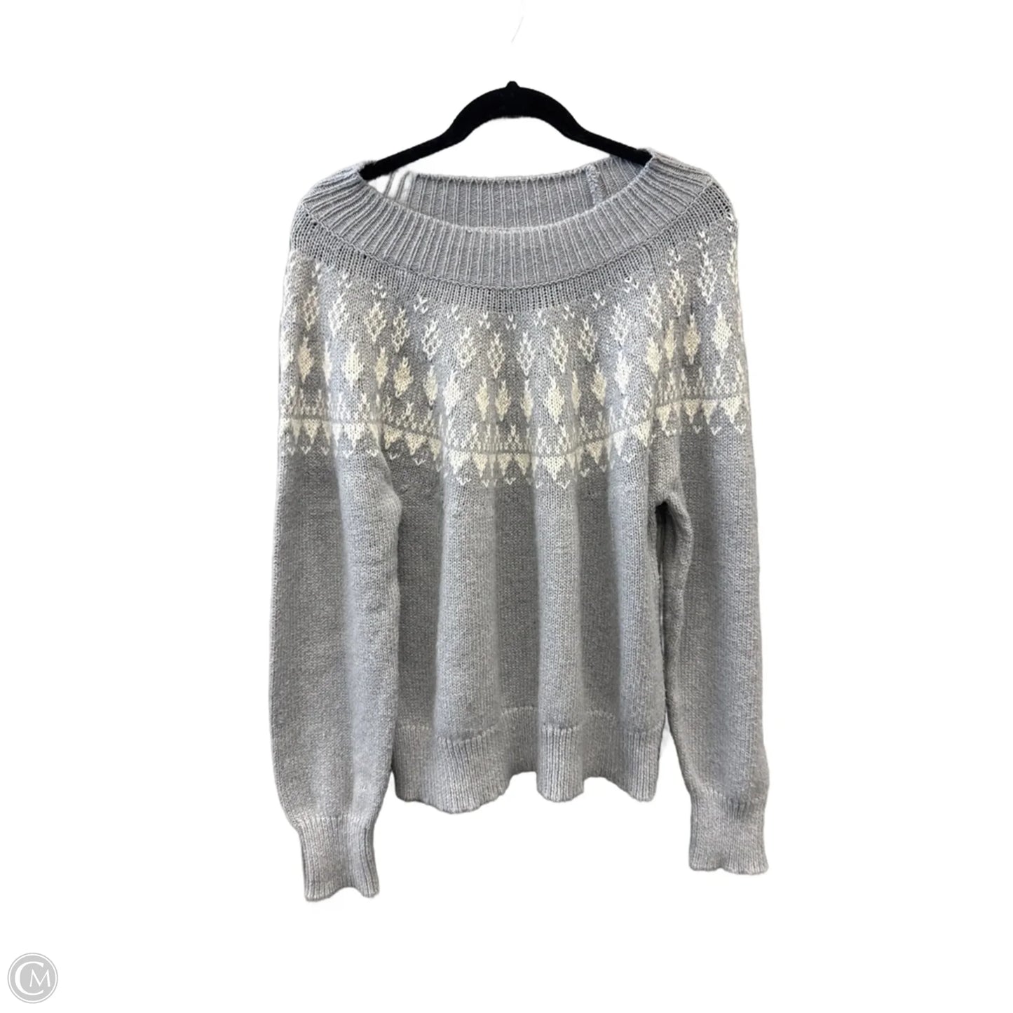 Sweater By Melrose And Market In Grey & White, Size: Xl