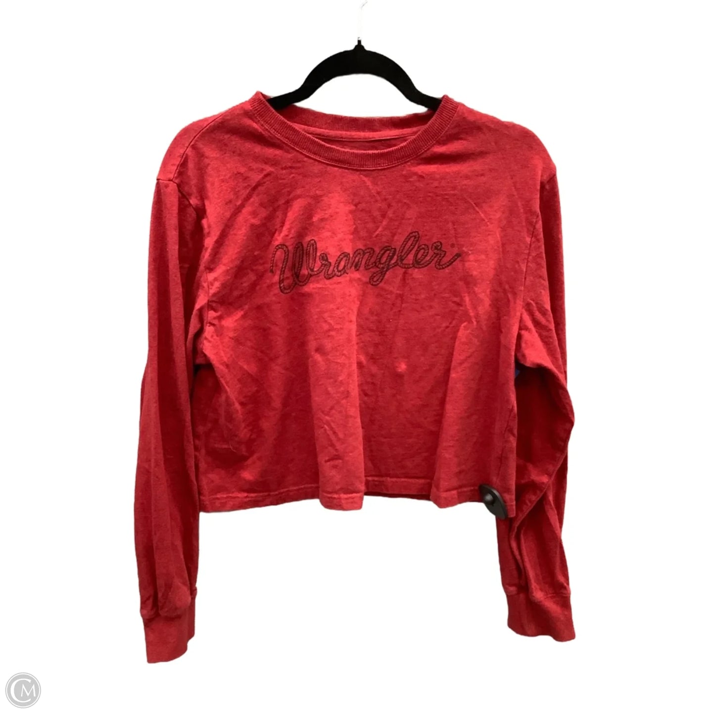 Top Long Sleeve By Wrangler In Red, Size: S