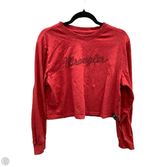 Top Long Sleeve By Wrangler In Red, Size: S